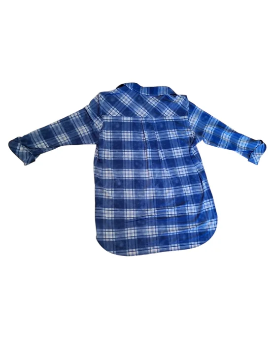 Peter Nygard Blue & White Plaid Button-Down Shirt 4354 - Picture 3 of 7